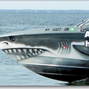 Davina Dobie painted great white shark boat advertisement hamptons new york.jpg